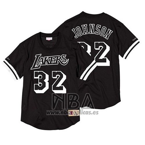 Camiseta Manga Corta Los Angeles Lakers Magic Johnson NO 32 Negro